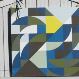 Blue, White and Yellow Barn Quilt